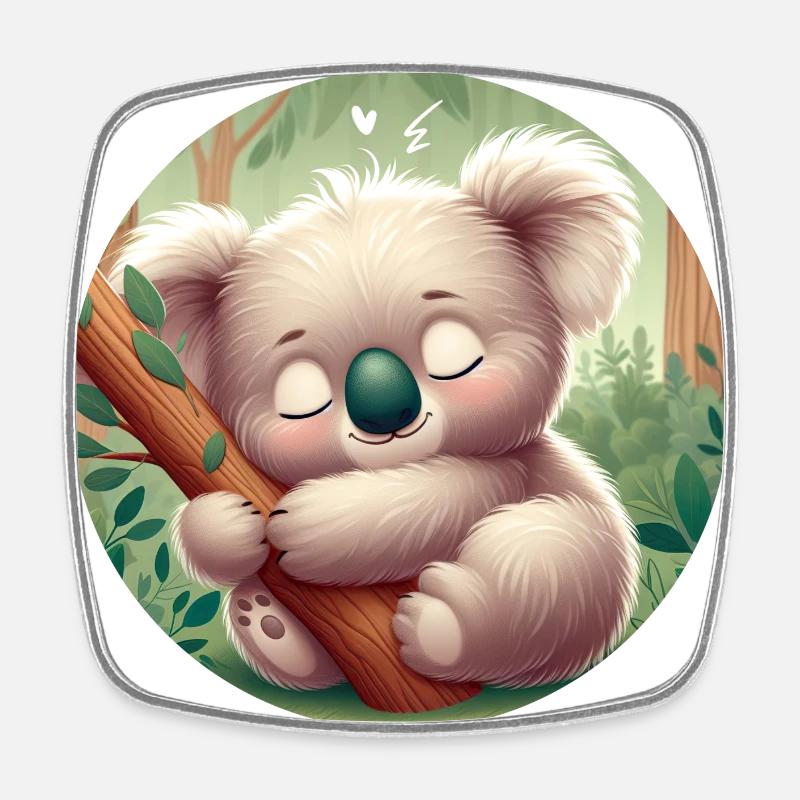 happy koala bear koala - Square fridge magnet - white