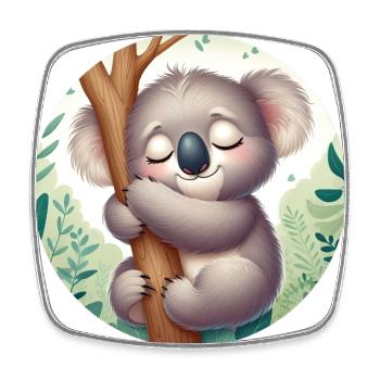 happy koala bear koala - Square fridge magnet - white - Front