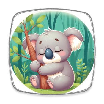 happy koala bear koala - Square fridge magnet - white - Front