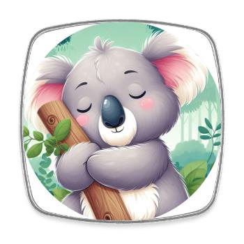 happy koala bear koala - Square fridge magnet - white - Front