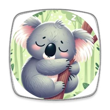 happy koala bear koala - Square fridge magnet - white - Front