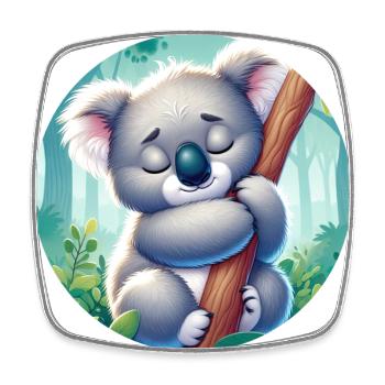 happy koala bear koala - Square fridge magnet - white - Front