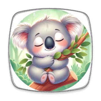 happy koala bear koala - Square fridge magnet - white - Front