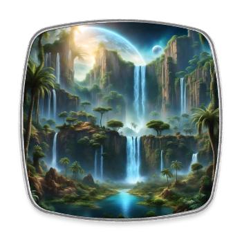 Future Paradise - Viereckiger Kühlschrankmagnet - Weiß - Vorne