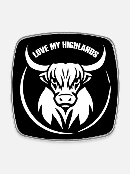 Meine Highlands Rinder ich liebe Highlands - Viereckiger Kühlschrankmagnet - Weiß