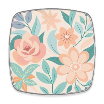 blumenmuster in zarten pastell - Viereckiger Kühlschrankmagnet - Weiß - Vorne