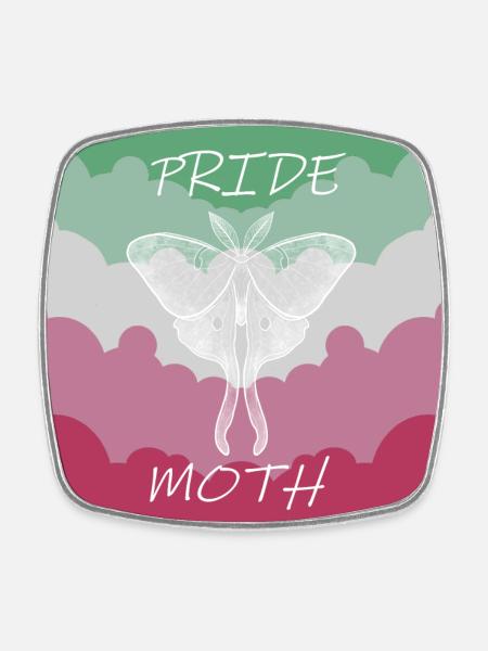PRIDE MOTH ABROSEXUAL - Square fridge magnet - white