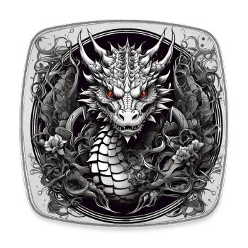 Bunter Feuerdrache für Drachenfans Drachenfreunde - Viereckiger Kühlschrankmagnet - Weiß - Vorne