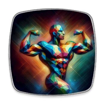 Bodybuilding - Viereckiger Kühlschrankmagnet - Weiß - Vorne