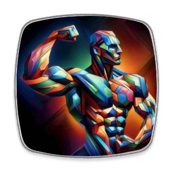 Bodybuilding - Viereckiger Kühlschrankmagnet - Weiß - Vorne