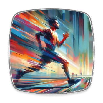 Running Man 2 - Square fridge magnet - white - Front