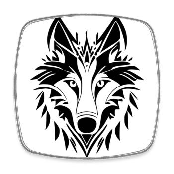 Starker Spirit Wolf. Das Tier der Wildnis - Viereckiger Kühlschrankmagnet - Weiß - Vorne