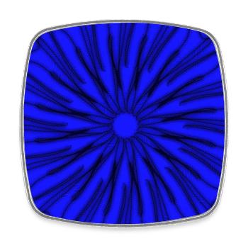 Design géométrique étoile bleu et noir - Magnet carré - blanc - Devant