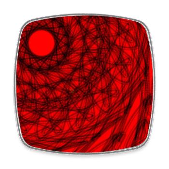 Schwarzes und rotes geometrisches Design - Viereckiger Kühlschrankmagnet - Weiß - Vorne