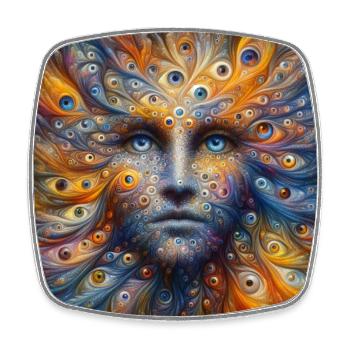 Gesicht aus Augen - Viereckiger Kühlschrankmagnet - Weiß - Vorne