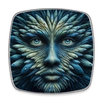 Face of Pisces 3 - Square fridge magnet - white - Front