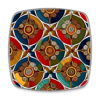 Motif Ajrakh moderne - Magnet carré - blanc - Devant