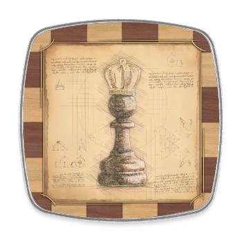 Chess King / Queen. Old fashioned vintage style. - Square fridge magnet - white - Front