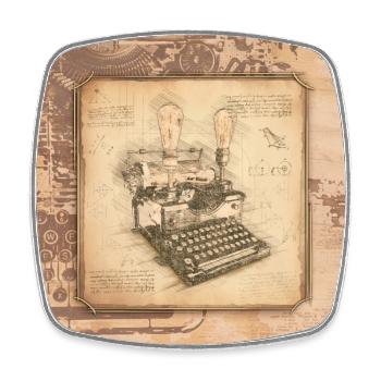 Vintage Art for Authors & Writers - Square fridge magnet - white - Front