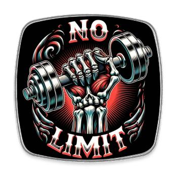 No Limit Hard Workout Bodybuilding Dumbbell - Square fridge magnet - white - Front
