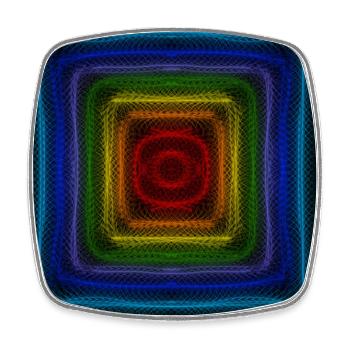 Rainbow Squares - Square fridge magnet - white - Front