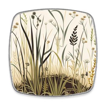 Wildblumenwiese - Viereckiger Kühlschrankmagnet - Weiß - Vorne