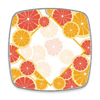 Grapefruit Orange Window - Square fridge magnet - white - Front