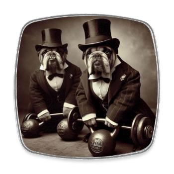 Gentlemen Bulldogs - Viereckiger Kühlschrankmagnet - Weiß - Vorne