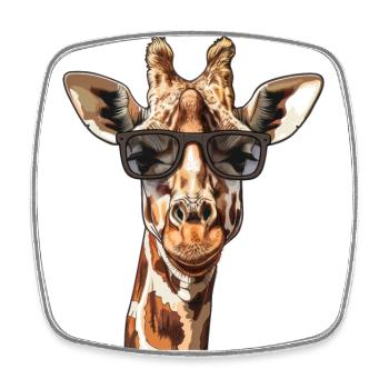 Giraffe Funny Summer - Square fridge magnet - white - Front