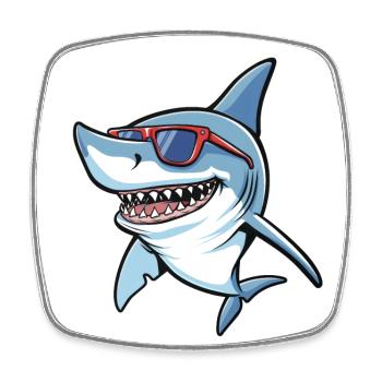 Lunettes de soleil Shark Fish - Magnet carré - blanc - Devant