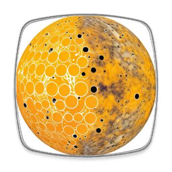 Gelber Planet - Viereckiger Kühlschrankmagnet - Weiß - Vorne