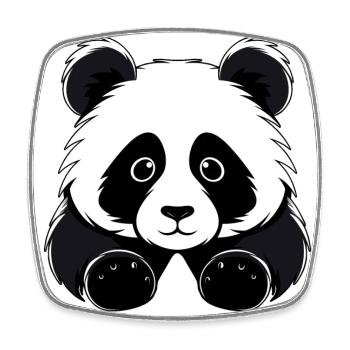 Sweet Panda - Square fridge magnet - white - Front