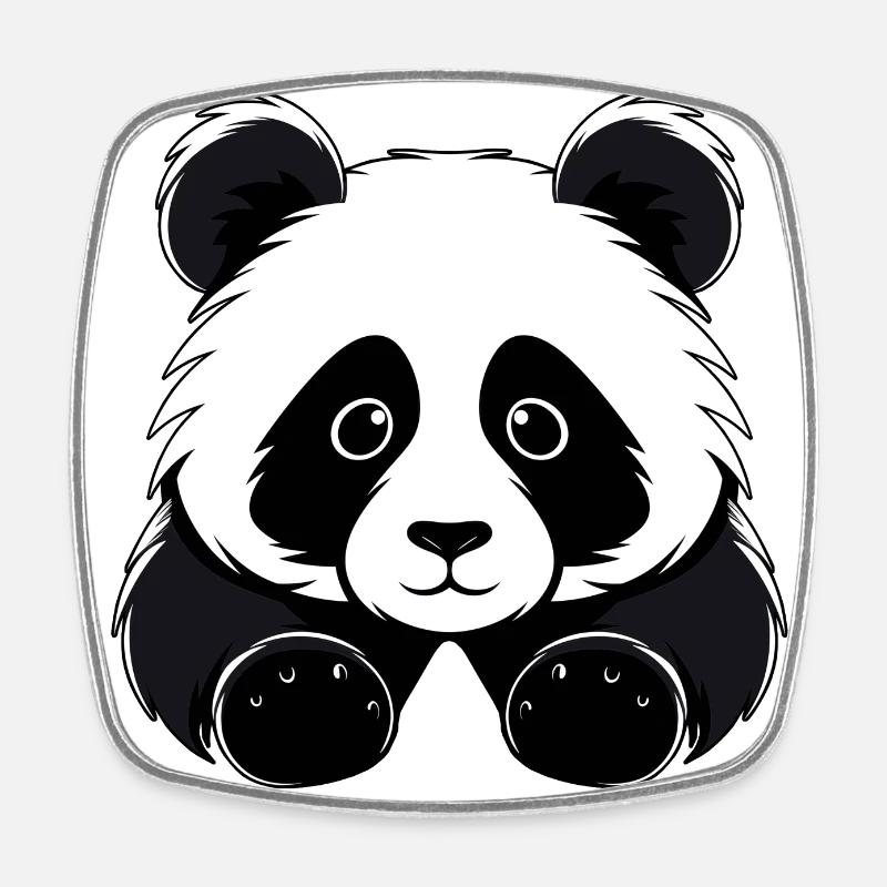 Sweet Panda - Square fridge magnet - white