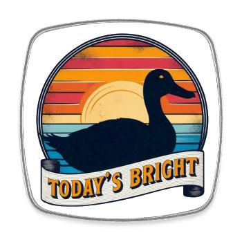 Quacking with Joy: Duck Design in a Classic Style - Square fridge magnet - white - Front