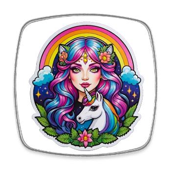 jollycorn fairy one - Viereckiger Kühlschrankmagnet - Weiß - Vorne