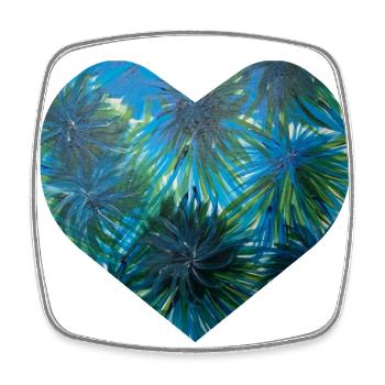 Cadeaux avec cœur - peints à la main par Martina Eßer - Magnet carré - blanc - Devant
