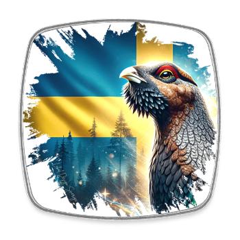 Capercaillie magic - Gästrikland Landscape Animals Sweden - Square fridge magnet - white - Front