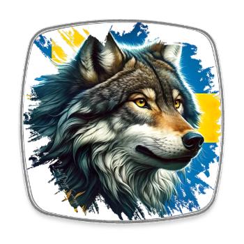 Loup - Le fier animal provincial du VärmlandLoup - Värmla - Magnet carré - blanc - Devant