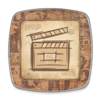Vintage Filmklappe - Film Regisseur, Schauspieler. - Viereckiger Kühlschrankmagnet - Weiß - Vorne
