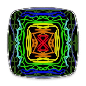 Motif géométrique arc-en-ciel - Magnet carré - blanc - Devant