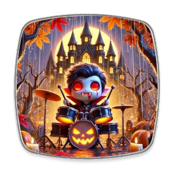 Vampir Halloween Schläger - Viereckiger Kühlschrankmagnet - Weiß - Vorne