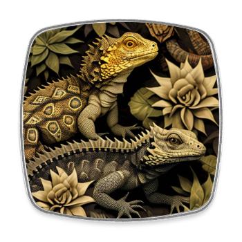 Schimmernde Reptilien - Viereckiger Kühlschrankmagnet - Weiß - Vorne