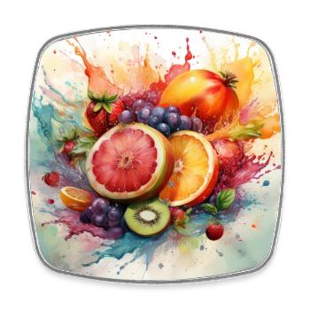 Vibrant Fruit Explosion Art - Square fridge magnet - white - Front