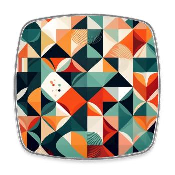 Modern Geometric Abstract Design - Square fridge magnet - white - Front