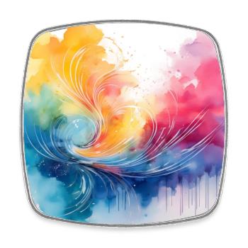 Colourful Abstract Water Art - Square fridge magnet - white - Front