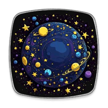 Planètes et corps célestes, étoiles et comètes - Magnet carré - blanc - Devant
