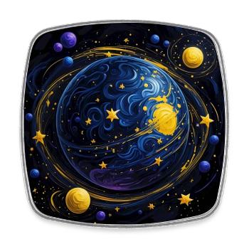 Planètes et corps célestes, étoiles et comètes - Magnet carré - blanc - Devant