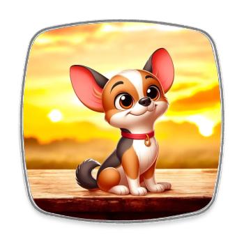 Chihuahua 5 - Square fridge magnet - white - Front
