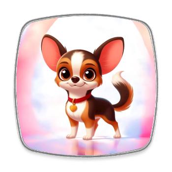 Chihuahua 3 - Square fridge magnet - white - Front