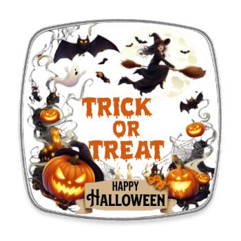 TRICK OR TREAT - Square fridge magnet - white - Front